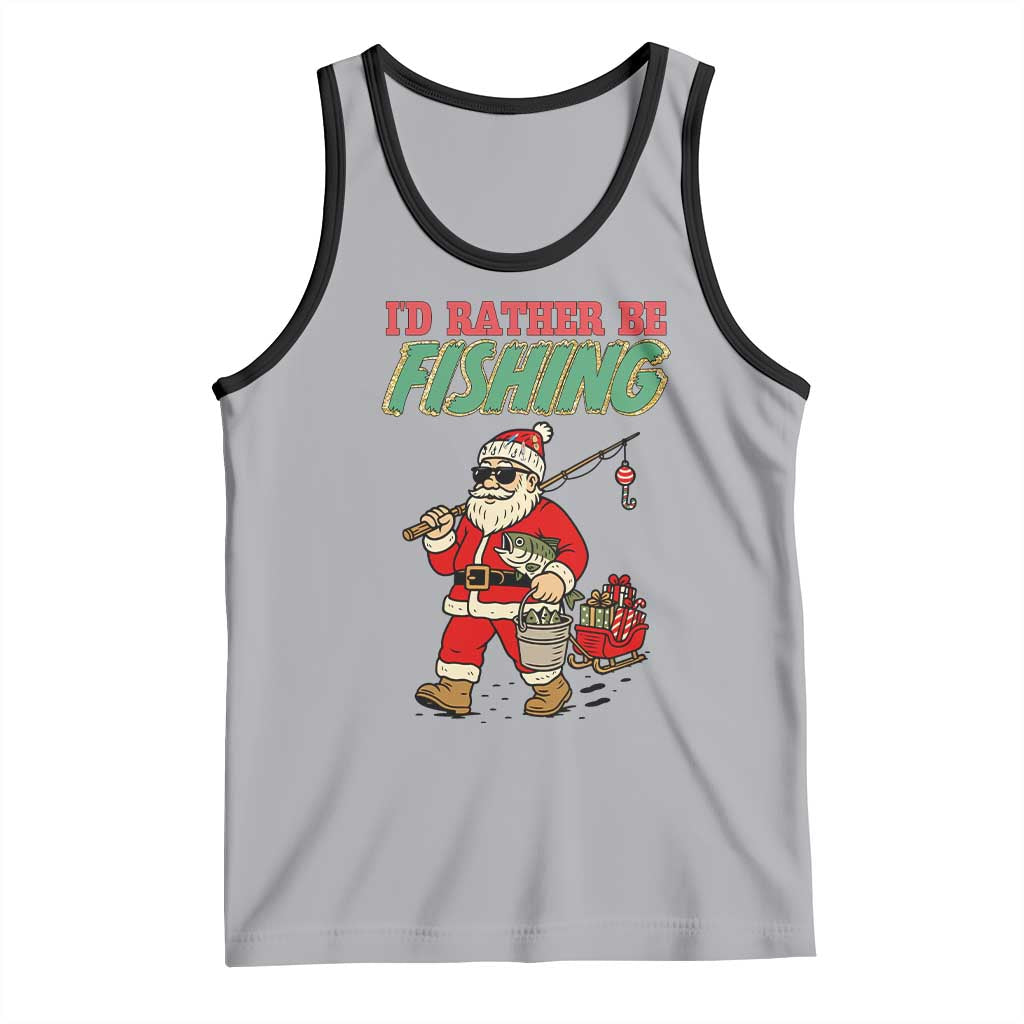 Id Rather Be Fishing Tank Top Funny Christmas Holiday Gift - Wonder Print Shop