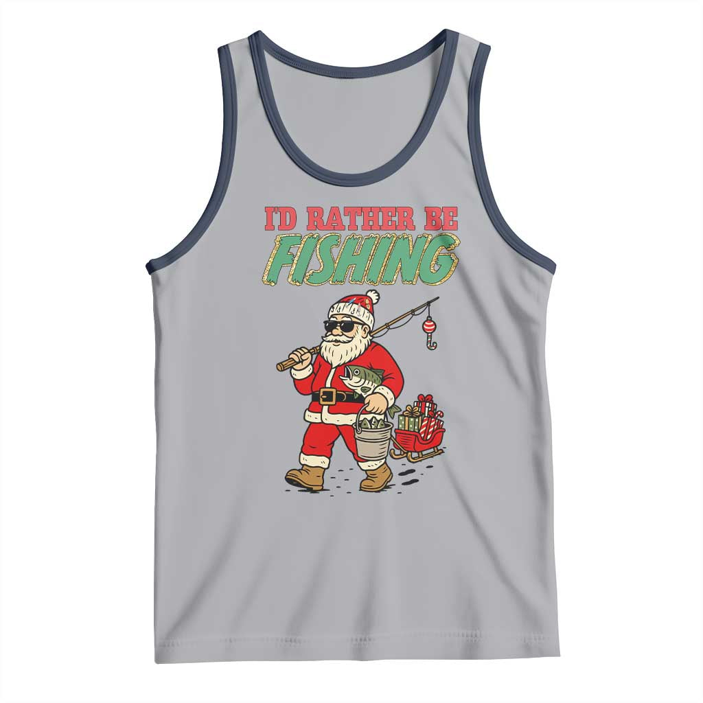 Id Rather Be Fishing Tank Top Funny Christmas Holiday Gift - Wonder Print Shop