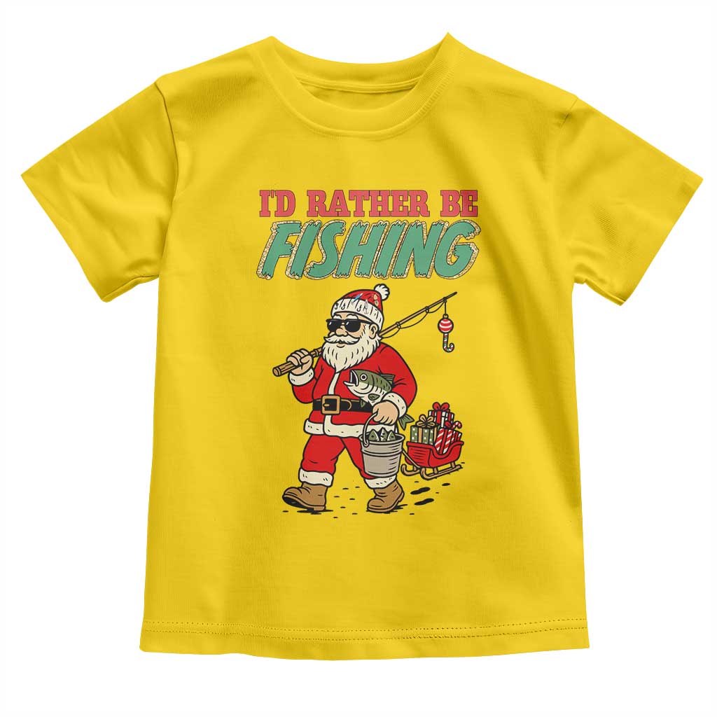 Id Rather Be Fishing Toddler T Shirt Funny Christmas Holiday Gift - Wonder Print Shop