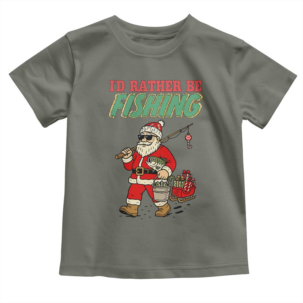 Id Rather Be Fishing Toddler T Shirt Funny Christmas Holiday Gift - Wonder Print Shop