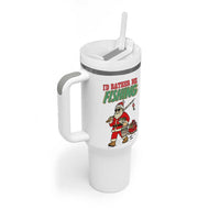 Id Rather Be Fishing Tumbler With Handle Funny Christmas Holiday Gift