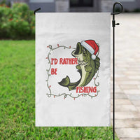 Christmas Fisherman Holiday Gift Garden Flag Id Rather Be Fishing - Wonder Print Shop