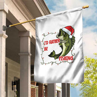 Christmas Fisherman Holiday Gift Garden Flag Id Rather Be Fishing - Wonder Print Shop