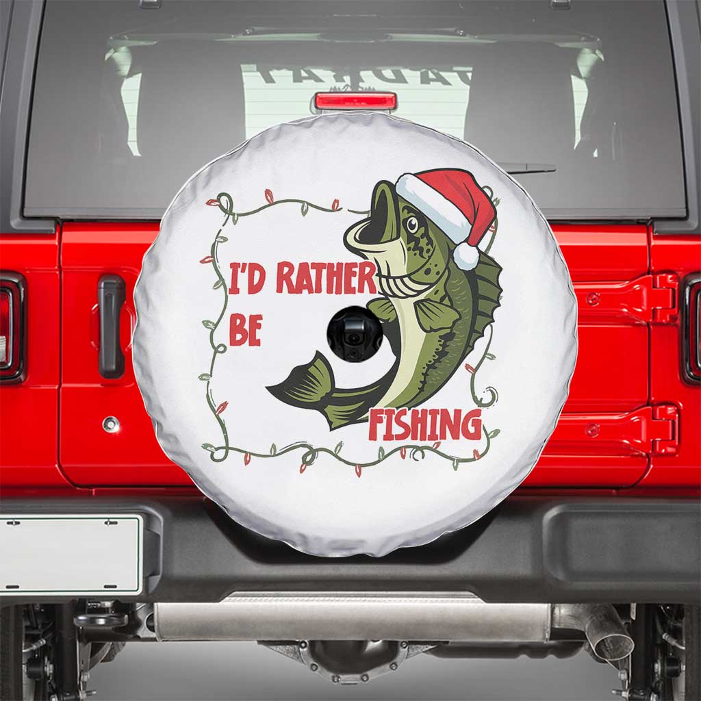 Christmas Fisherman Holiday Gift Spare Tire Cover Id Rather Be Fishing - Wonder Print Shop