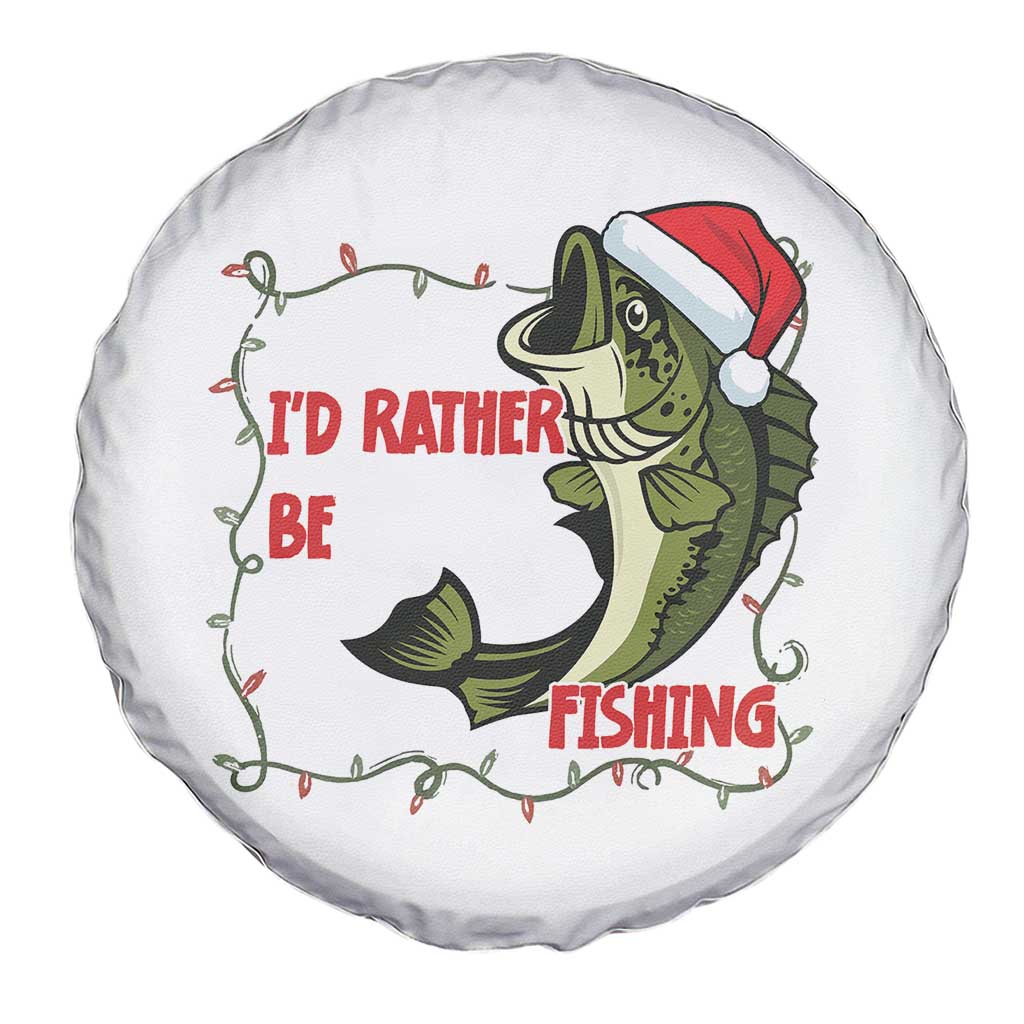 Christmas Fisherman Holiday Gift Spare Tire Cover Id Rather Be Fishing - Wonder Print Shop