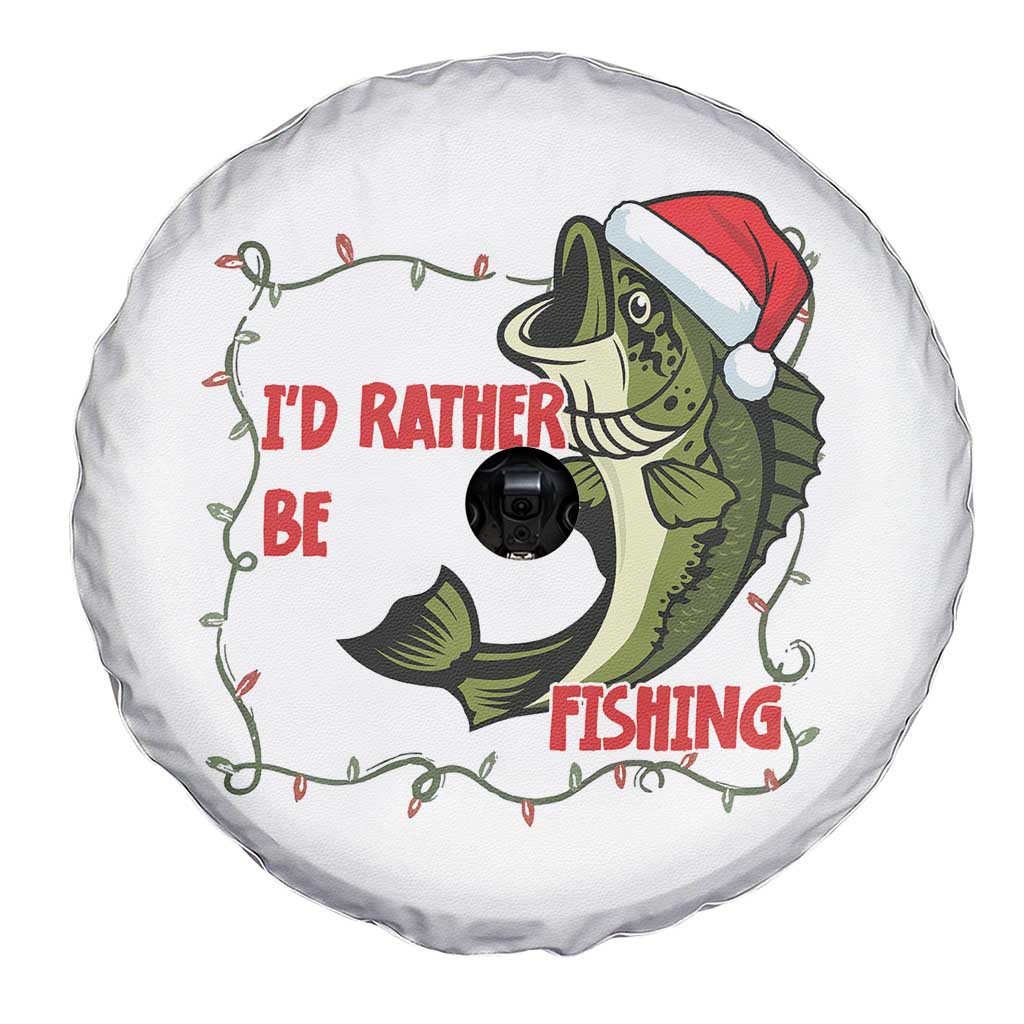Christmas Fisherman Holiday Gift Spare Tire Cover Id Rather Be Fishing - Wonder Print Shop