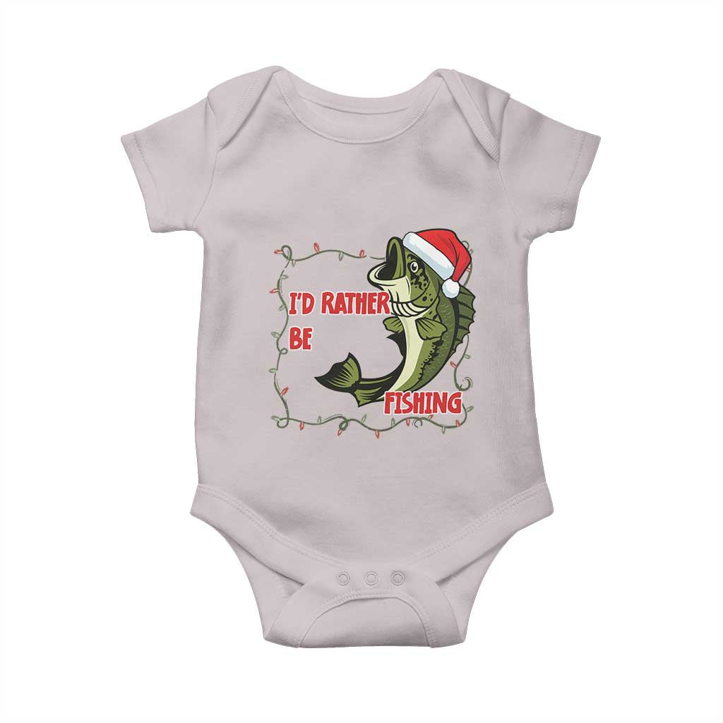 Christmas Fisherman Holiday Gift Baby Onesie Id Rather Be Fishing - Wonder Print Shop