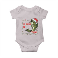 Christmas Fisherman Holiday Gift Baby Onesie Id Rather Be Fishing - Wonder Print Shop