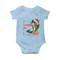 Christmas Fisherman Holiday Gift Baby Onesie Id Rather Be Fishing - Wonder Print Shop