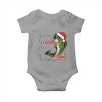 Christmas Fisherman Holiday Gift Baby Onesie Id Rather Be Fishing - Wonder Print Shop