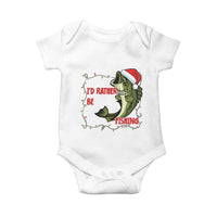 Christmas Fisherman Holiday Gift Baby Onesie Id Rather Be Fishing - Wonder Print Shop
