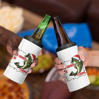Christmas Fisherman Holiday Gift 4 in 1 Can Cooler Tumbler Id Rather Be Fishing