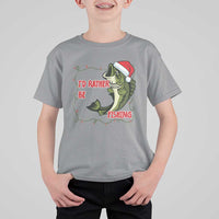 Christmas Fisherman Holiday Gift T Shirt For Kid Id Rather Be Fishing - Wonder Print Shop