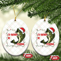 Xmas Fisherman Holiday Gift Ceramic Ornament Id Rather Be Fishing - Wonder Print Shop