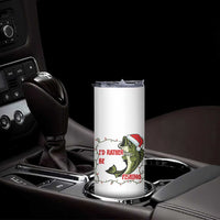 Christmas Fisherman Holiday Gift Skinny Tumbler Id Rather Be Fishing