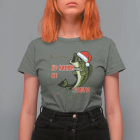 Christmas Fisherman Holiday Gift T Shirt For Women Id Rather Be Fishing - Wonder Print Shop