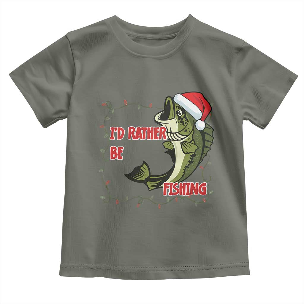 Christmas Fisherman Holiday Gift Toddler T Shirt Id Rather Be Fishing - Wonder Print Shop