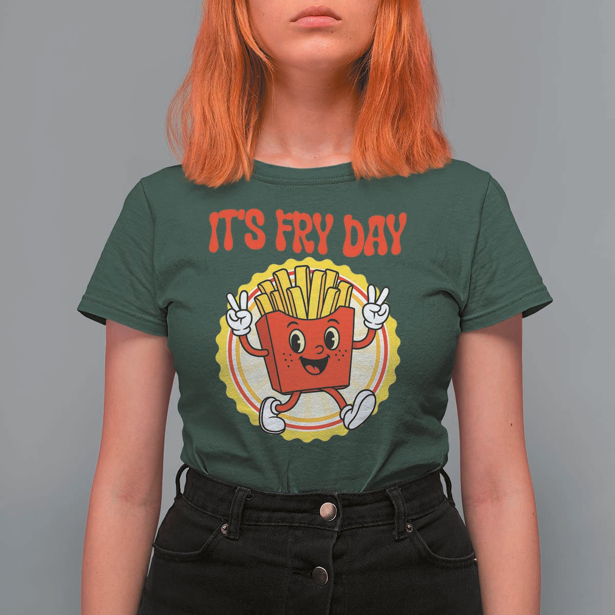 Funny French Fries Lover T Shirt For Women It Is Fry Day - Wonder Print Shop