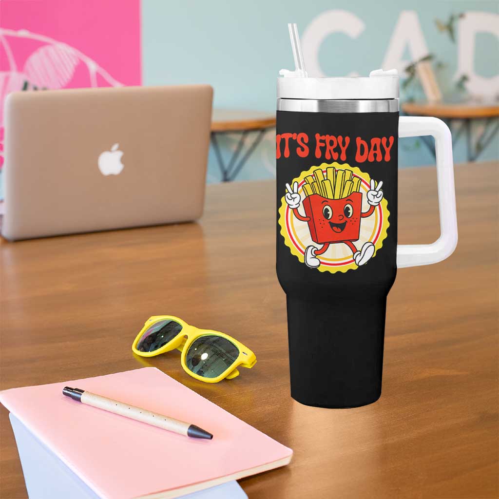 Funny French Fries Lover Tumbler With Handle It Is Fry Day