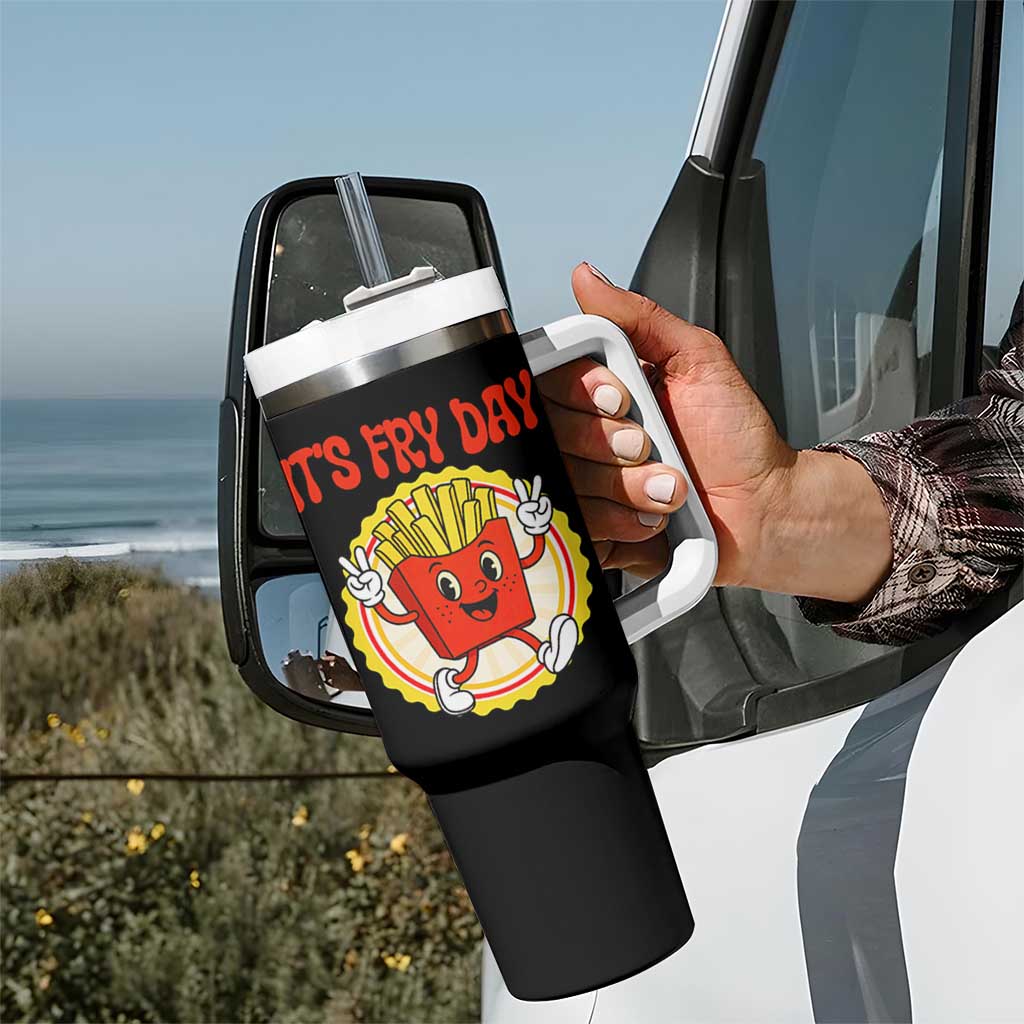 Funny French Fries Lover Tumbler With Handle It Is Fry Day