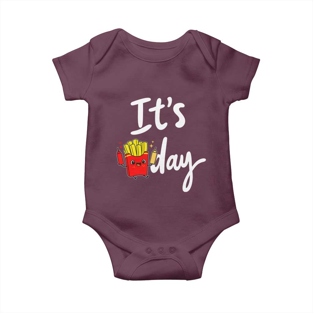 It Is Fry Day Baby Onesie Funny French Fries Lover Gift - Wonder Print Shop