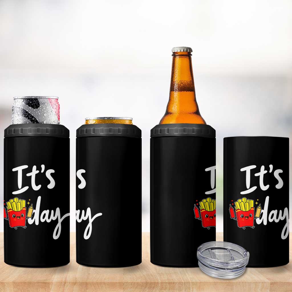 It Is Fry Day 4 in 1 Can Cooler Tumbler Funny French Fries Lover Gift