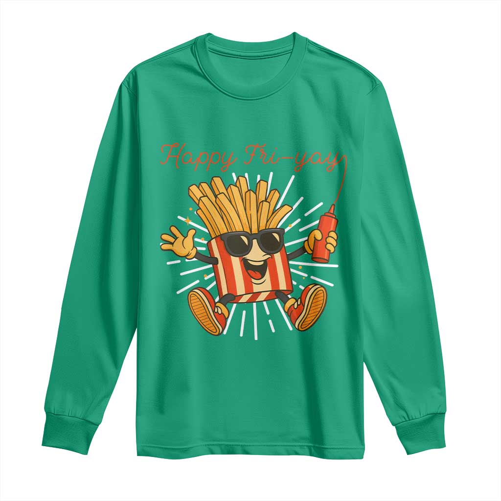 Funny French Fries Lover Long Sleeve Shirt Happy Friyay Gift - Wonder Print Shop