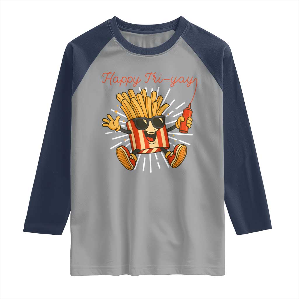 Funny French Fries Lover Raglan Shirt Happy Friyay Gift - Wonder Print Shop