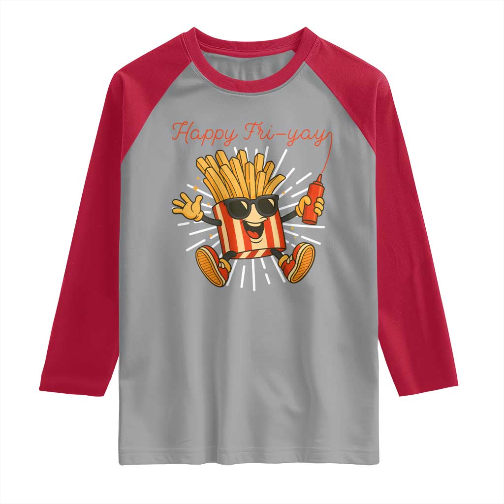 Funny French Fries Lover Raglan Shirt Happy Friyay Gift - Wonder Print Shop