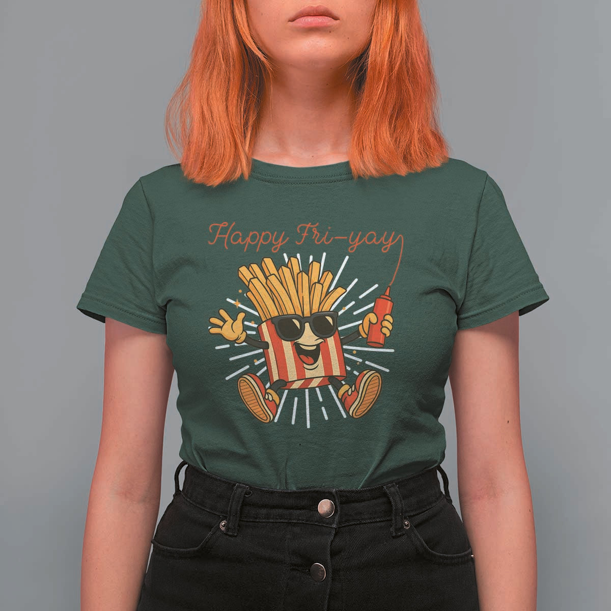 Funny French Fries Lover T Shirt For Women Happy Friyay Gift - Wonder Print Shop
