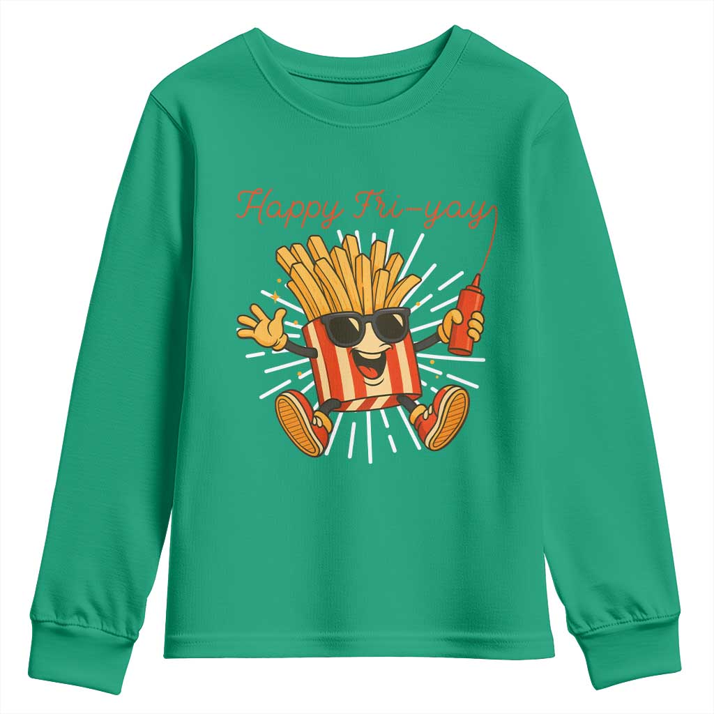 Funny French Fries Lover Youth Sweatshirt Happy Friyay Gift - Wonder Print Shop