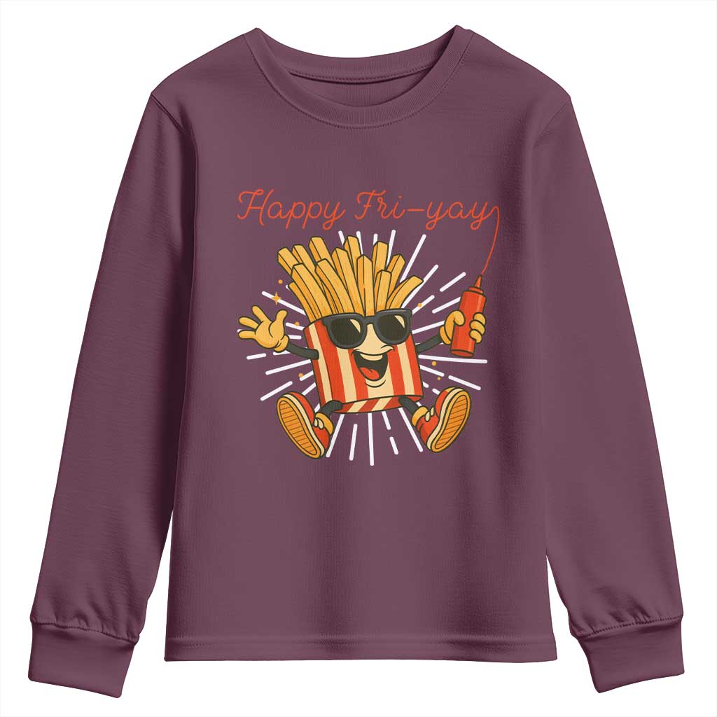 Funny French Fries Lover Youth Sweatshirt Happy Friyay Gift - Wonder Print Shop