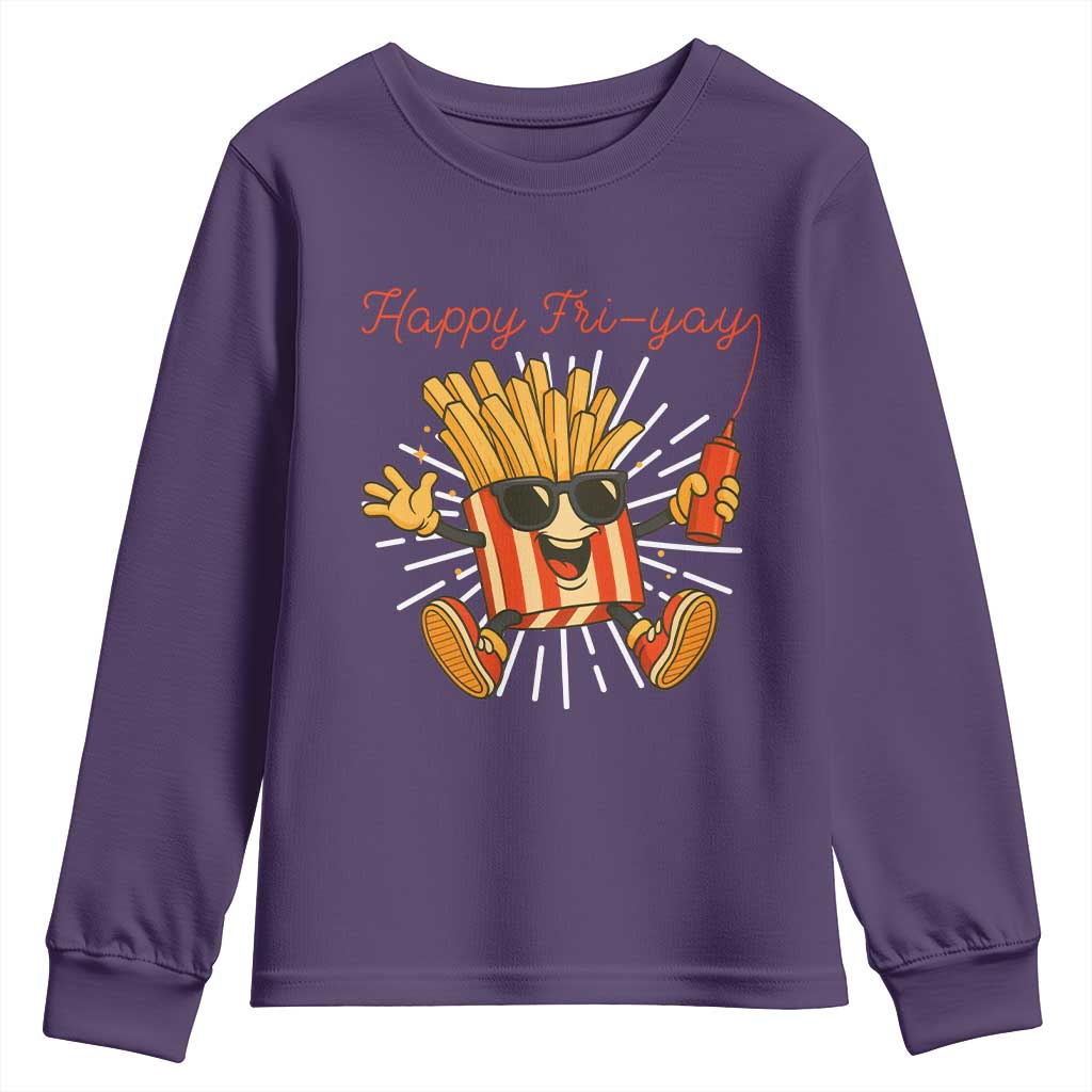 Funny French Fries Lover Youth Sweatshirt Happy Friyay Gift - Wonder Print Shop