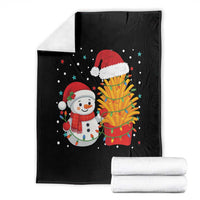 Funny Snowman Decorating French Fries Throw Blanket Christmas Gift - Wonder Print Shop