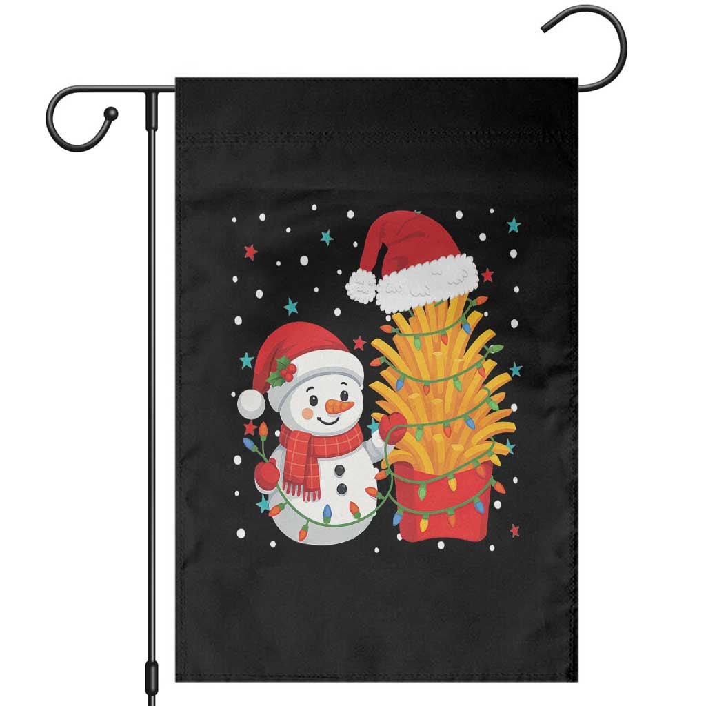 Funny Snowman Decorating French Fries Garden Flag Christmas Gift - Wonder Print Shop