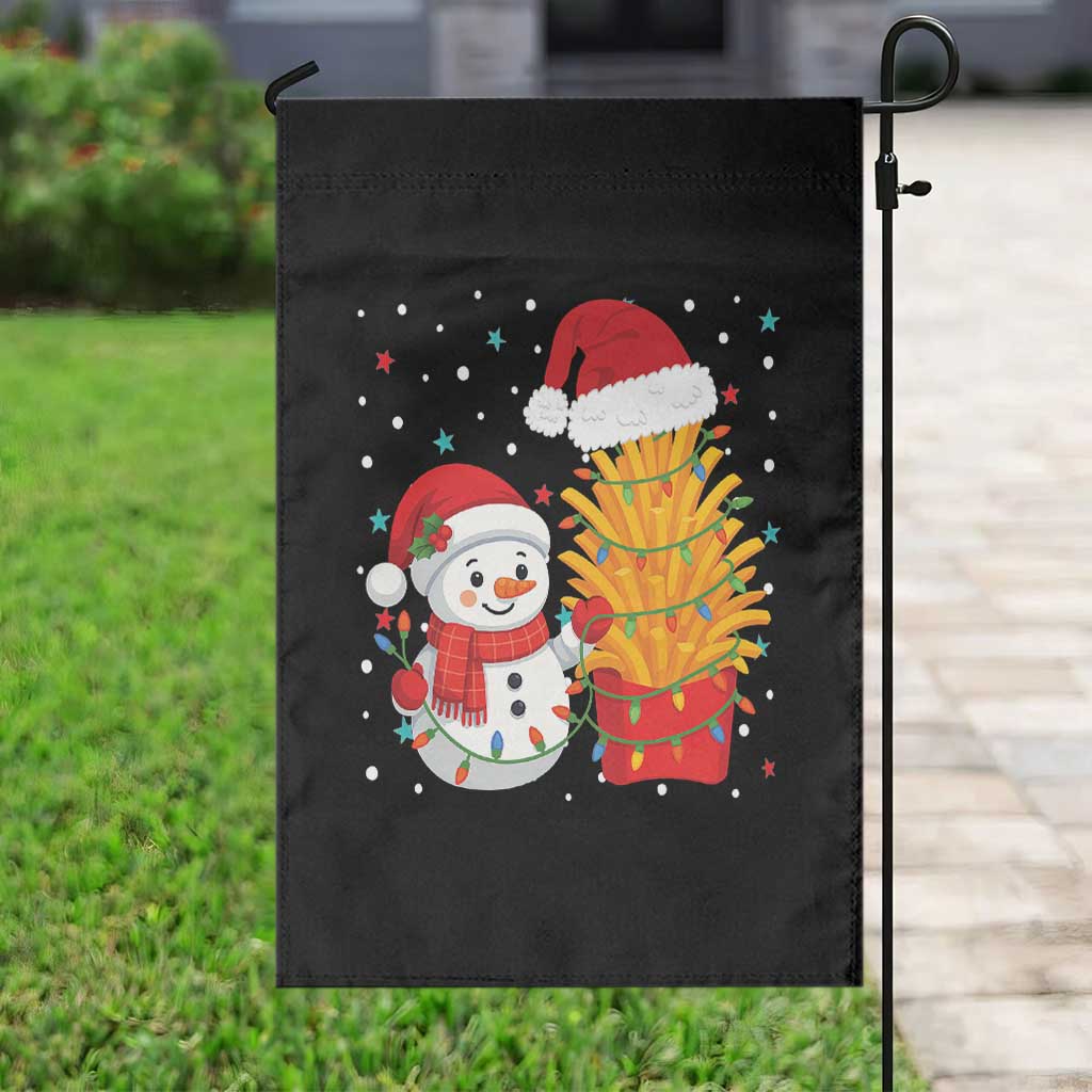 Funny Snowman Decorating French Fries Garden Flag Christmas Gift - Wonder Print Shop