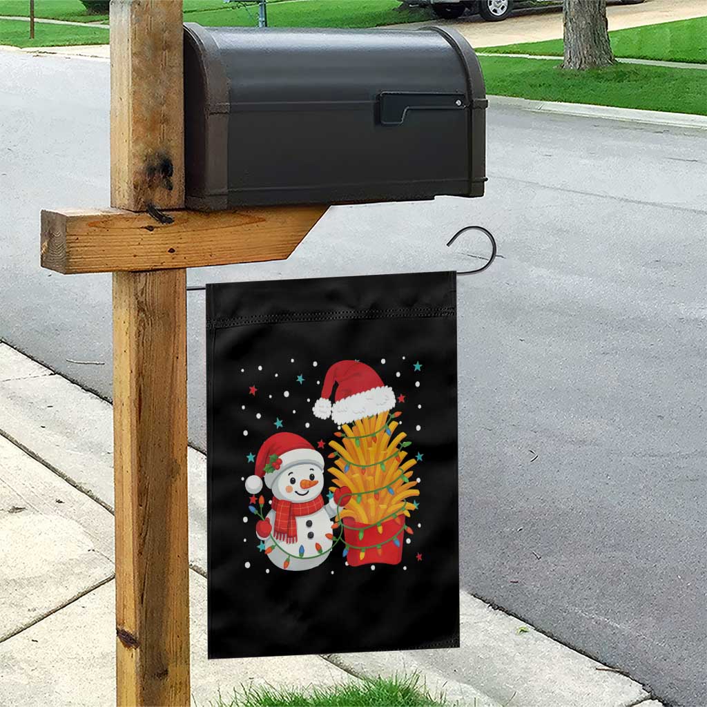 Funny Snowman Decorating French Fries Garden Flag Christmas Gift - Wonder Print Shop