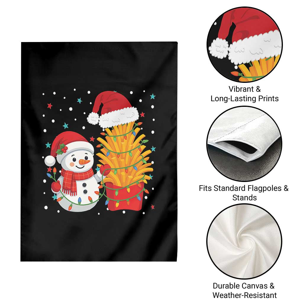 Funny Snowman Decorating French Fries Garden Flag Christmas Gift - Wonder Print Shop
