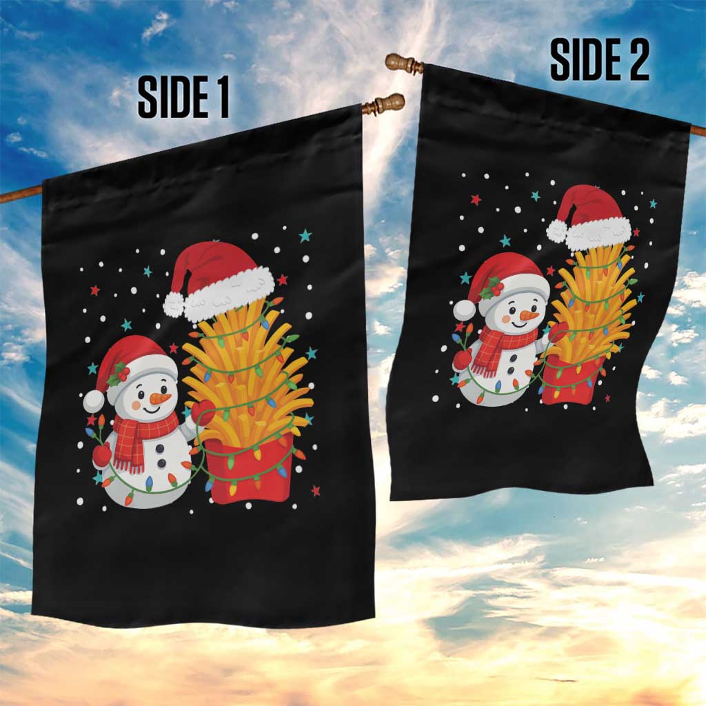 Funny Snowman Decorating French Fries Garden Flag Christmas Gift - Wonder Print Shop