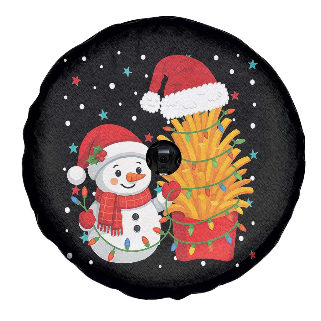 Funny Snowman Decorating French Fries Spare Tire Cover Christmas Gift - Wonder Print Shop