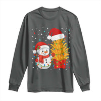 Funny Snowman Decorating French Fries Long Sleeve Shirt Christmas Gift - Wonder Print Shop