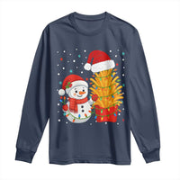 Funny Snowman Decorating French Fries Long Sleeve Shirt Christmas Gift - Wonder Print Shop