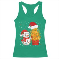 Funny Snowman Decorating French Fries Racerback Tank Top Christmas Gift - Wonder Print Shop