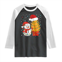 Funny Snowman Decorating French Fries Raglan Shirt Christmas Gift - Wonder Print Shop