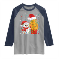 Funny Snowman Decorating French Fries Raglan Shirt Christmas Gift - Wonder Print Shop