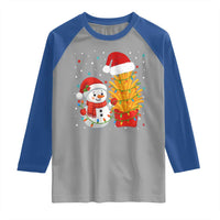 Funny Snowman Decorating French Fries Raglan Shirt Christmas Gift - Wonder Print Shop
