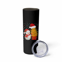 Funny Snowman Decorating French Fries Skinny Tumbler Christmas Gift