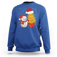 Funny Snowman Decorating French Fries Sweatshirt Christmas Gift - Wonder Print Shop