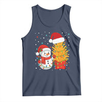 Funny Snowman Decorating French Fries Tank Top Christmas Gift - Wonder Print Shop