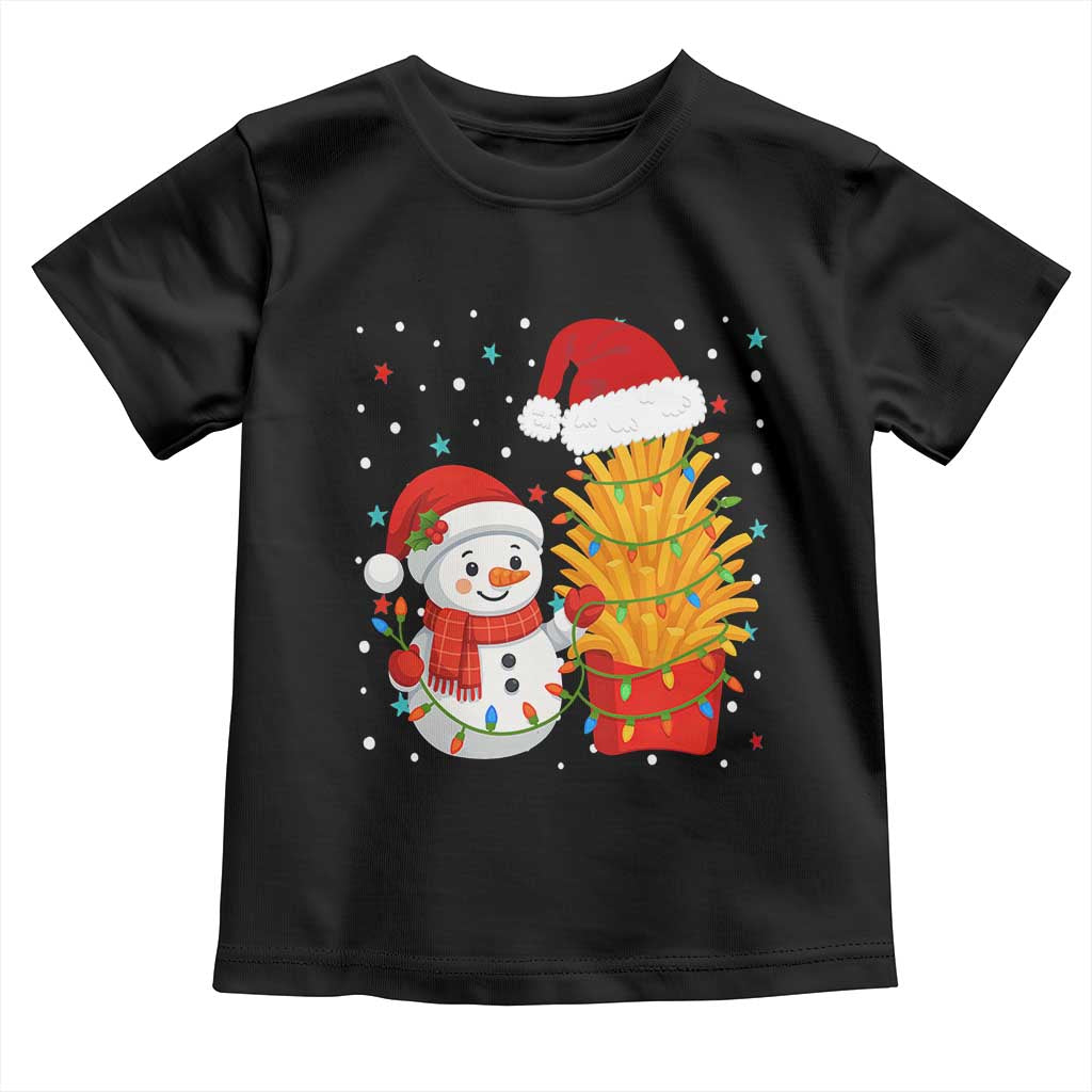 Funny Snowman Decorating French Fries Toddler T Shirt Christmas Gift - Wonder Print Shop
